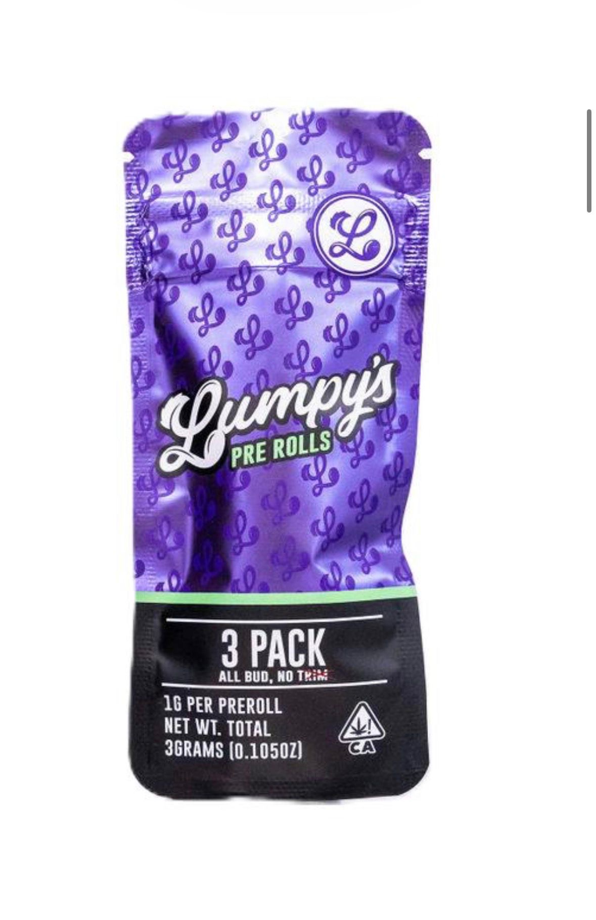 LUMPYS 3PACK EXOTIC QUALITY 3 x 1 gram prerols 36%THC π₯π₯